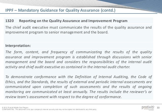 quality assessment review internal audit